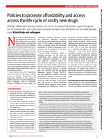 Policies to promote affordability and access across the life cycle of costly new drugs