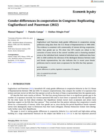 Gender differences in cooperation in Congress: Replicating Gagliarducci and Paserman (2022)