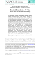 Practical Expedients-A Valid Tool in IFRS Standard-setting?