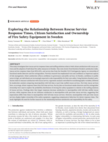 Exploring the Relationship Between Rescue Service Response Times, Citizen Satisfaction and Ownership of Fire Safety Equipment in Sweden