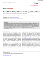 Beyond Truth-Telling: A Replication Study on School Choice
