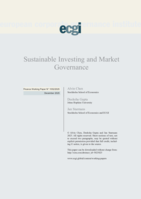 Sustainable Investing and Market Governance