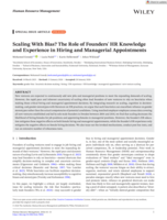 Scaling With Bias? The Role of Founders' HR Knowledge and Experience in Hiring and Managerial Appointments