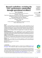 Beyond symbolism: revisiting the ESG-performance relationship through operational excellence
