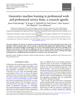 Generative machine learning in professional work and professional service firms: a research agenda