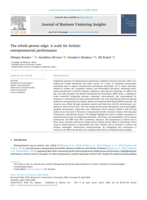 The whole-person edge: A scale for holistic entrepreneurial performance