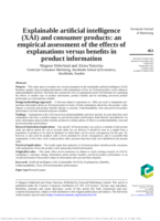 Explainable artificial intelligence (XAI) and consumer products: an empirical assessment of the effects of explanations versus benefits in product information