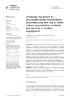 University marathons as structured health interventions: Deconstructing the role of event culture, organization, activities and services in student engagement