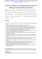 Adolescent Intelligence and Imaging-Based Atherosclerosis in middle age: A Population Study of Swedish Men