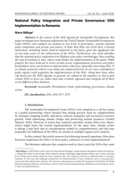 National Policy Integration and Private Governance: SDG Implementation in Romania