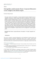 Micropolitics and Economic Power:  Corporate Relocation in the Twilight of the British Empire