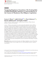 Navigating Regulatory Transitions: The Evolving Role of Multi-Stakeholder Initiatives as Intermediaries in the Context of Mandatory Due Diligence Legislation