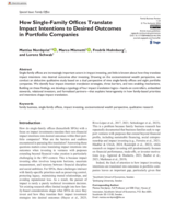 How Single-Family Offices Translate Impact Intentions to Desired Outcomes in Portfolio Companies