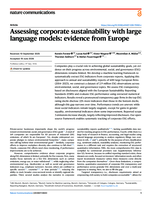 Assessing corporate sustainability with large language models:  evidence from Europe