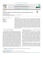 Artificial intelligence and climate change: Lessons for global governance
