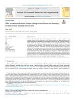 Who is concerned about climate change when forests are burning? Evidence from Swedish forest fires